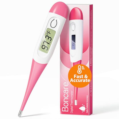 Boncare 10 Seconds Oral Thermometer for Adults and Kids, Pink - color: Pink