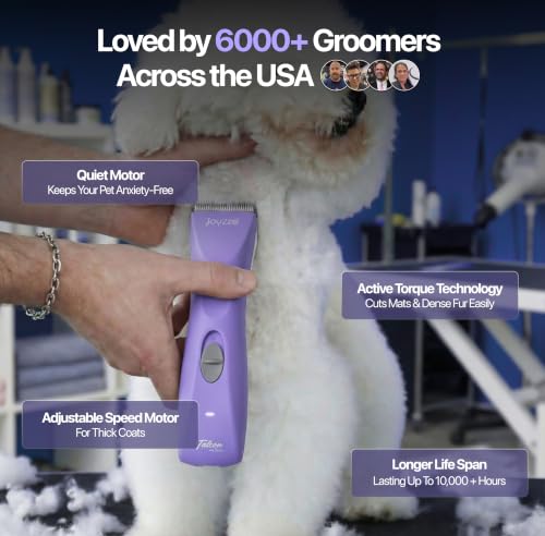 Falcon 2 Speed Cordless Dog Clippers - Professional Grooming, Purple - color: Falcon Purple