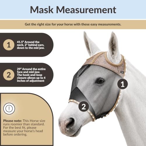 TSZ Fly Free Ride Horse Fly Mask Standard - UV-Resistant Breathable Mesh