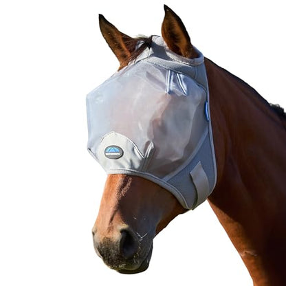WeatherBeeta ComFiTec Fine Mesh Fly Mask, Grey, Large - color: Grey, size: L