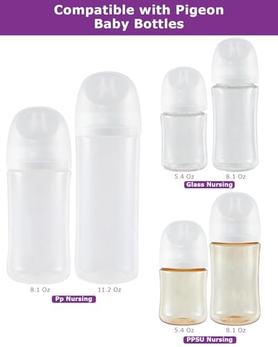 Silicone Nipples(S) for Pigeon Bottle,Slow Flow Baby Bottle Nipples,1m+ 6 Count - color: 1m+,S,6 counts