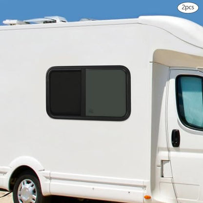 Vertical Sliding Black RV Window for Teardrop, Cargo, Horse Trailer, Marine Camper Window Replacement,18" Wide x 30" Tall, 2 Pack (18"x30") - size: 18"x30"