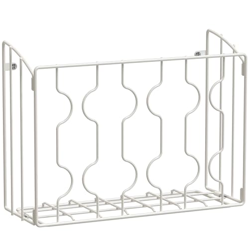 SIMPLE HOUSEWARE Wall Door Mount Kitchen Wrap Organizer Rack, White - color: White