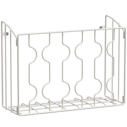 SIMPLE HOUSEWARE Wall Door Mount Kitchen Wrap Organizer Rack, White - color: White