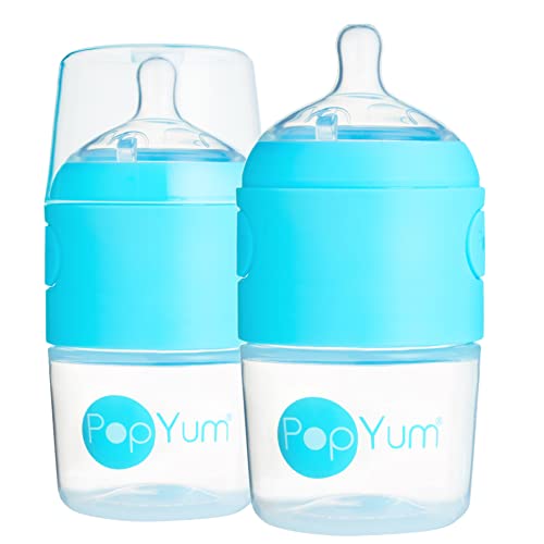 PopYum 5 oz Blue Anti-Colic Formula Making Baby Bottles, 2-Pack - color: Blue, size: 5 Ounce (Pack of 2)
