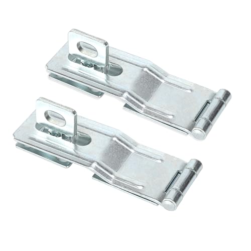 4.5" Swivel Staple Safety Hasps Latches with Twist Knob, Silver 2Pcs - color: Two Silver