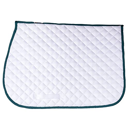 Dura-Tech White All Purpose Horse Saddle Pad | Versatile Use | Comfort Padding | Breathable Design | Secure Fit | Perfect Dimensions - color: WHITE TEAL