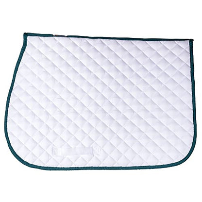 Dura-Tech White All Purpose Horse Saddle Pad | Versatile Use | Comfort Padding | Breathable Design | Secure Fit | Perfect Dimensions - color: WHITE TEAL