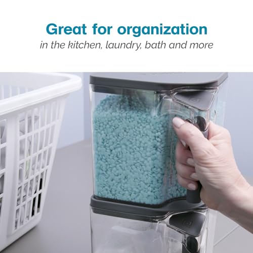 Polder Handle-It Canister, BPA-Free Plastic, Stackable Kitchen Storage Container, Air-Tight Food Storage Solution for Pantry, Counter, and Refrigerator Organization, 2.75-Quart