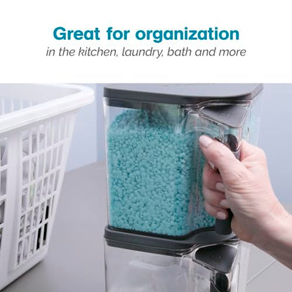 Polder Handle-It Canister, BPA-Free Plastic, Stackable Kitchen Storage Container, Air-Tight Food Storage Solution for Pantry, Counter, and Refrigerator Organization, 2.75-Quart