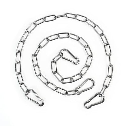 2 Pack Duty Stainless Steel Chain with 4 Carabiners, 25in, 550LB | Hanging Swing Chain, For Punching Bags, Swing Chairs, Hammocks, Indoor & Outdoor Fence
