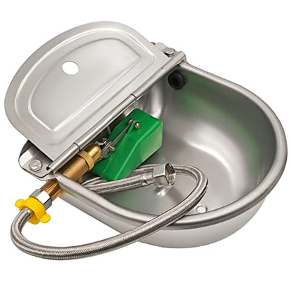 Automatic Dog Water Bowl with Brass Float Valve and Drain Hole