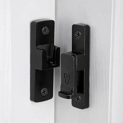 Black 90 Degree Barn Door Lock ，Right Angle Door Lock Latch - color: Black_90 Degree