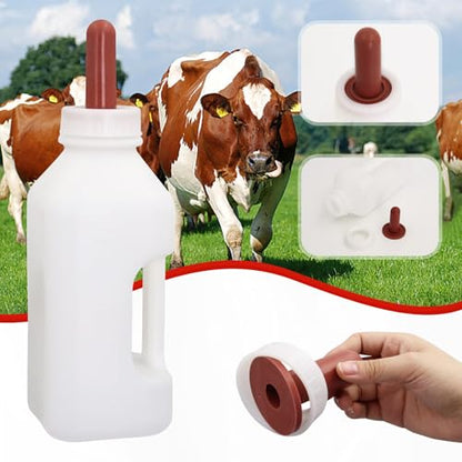 2 Quart Calf Nursing Bottle Rubber Screw Nipple with Replacemen Cap