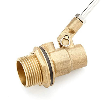 Joywayus 1" Thread Float Ball Valve and Brass Pipe Connector Floating Ball-cock Tank Ballcock Fittings Automatic Water Level Control Switch 2PCS - size: 1 inch (Pack of 2)