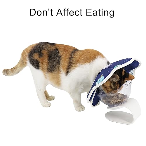 Soft Cat Recovery Cone, Durable Dog Collar After Surgery, Waterproof Pet Elizabethan Collar Protective Wound Healing for Cats and Puppies (Medium/Constellation Pattern)