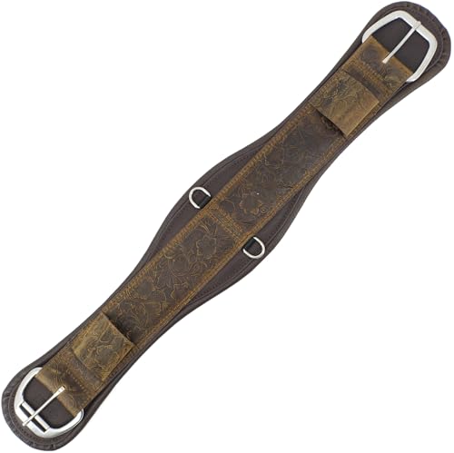Jeereal Western Horse Cinch,Premium Full-Grain Leather Equestrian Horse Riding Western Durable Comfortable Soft Girth - size: 30"