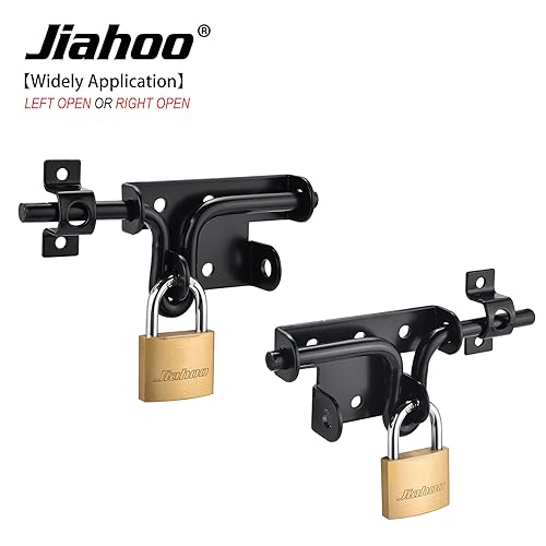 Door Lock Gate Latch, Heavy Duty Slide Bolt Door Lock with Brass Padlock - style: Slide Bolt Latch & Padlock