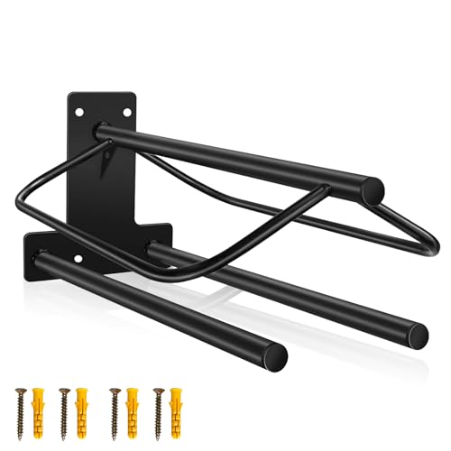 23.8" L x12.6 W x10.2 H Saddle Rack with Double Pad Bar Heavy Duty Wall Mounted Saddle Rack Suitable for English and Western Saddles Horse Stall Barn Trailer Tack Room Black - color: Two Bar-1PC