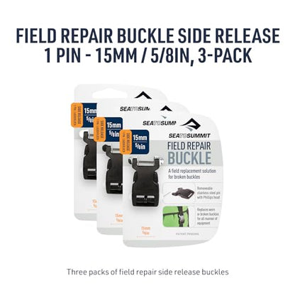 Sea to Summit Field Repair Buckle, Side Release 1 Pin, 3pk, 15mm / 5/8in - style: 15mm / 5/8in