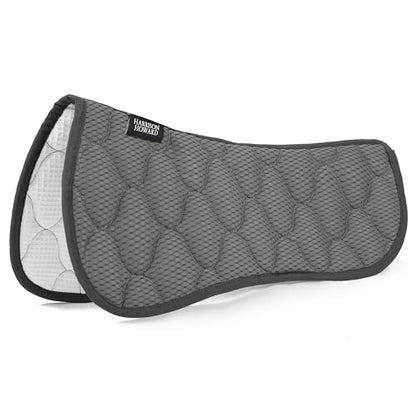 Harrison Howard Mesh Riding Half Pad for English Saddle Comfortable Cushioning Reduce Pressure on Horse’s Back - color: Grey