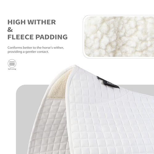 Tackmore All-Purpose Square Quilted Western Saddle Pad, Horse Saddle Pad - color: White