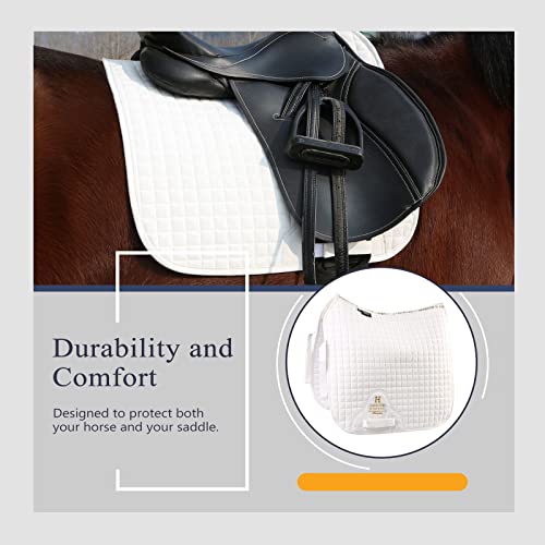 Harrison Howard Dressage Saddle Pad, Saddle Pad for Horses, High Wither - color: White