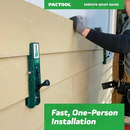PacTool Gecko Gauge for Engineered Wood Siding - 7/16" Thick, 2-Pack Clamps - size: 7/16” Thickness for LP Siding, style: STANDARD