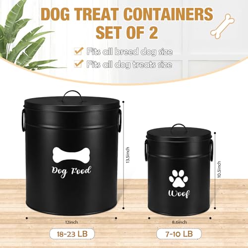 DoubleFill Extra Large 23+10 lb Metal Dog Food Storage Containers, Black - color: Black, size: Extra Large 23+10 lb