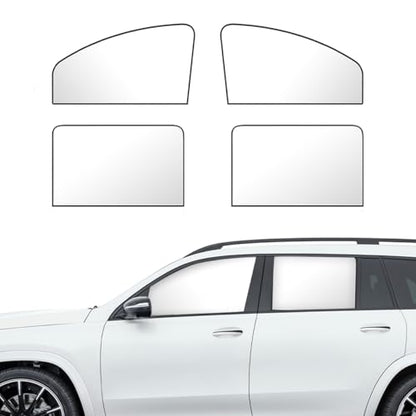 4 PCS Car Window Shades, Magnetic Light Blocking and UV Protection Privacy Shades, Car Window Screen for Baby, car Sunshade for Camping, Napping, Sleeping, Breastfeeding (Silver) - color: Silver
