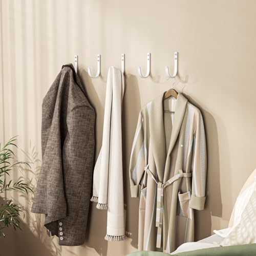 10-Pack 22LB Wall Hooks for Hanging Towel/Coat, White - color: White, size: 10 Pack