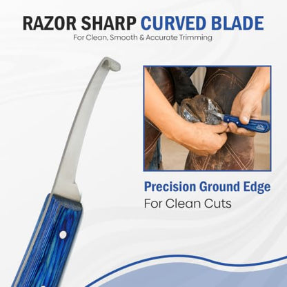 Equine Care Left-Handed Narrow Farrier Hoof Knife, Horses, Ponies, Minis - style: Left-Handed