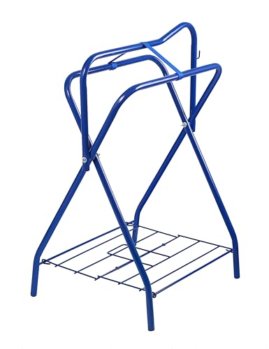 Tackmore Freestanding Saddle Rack Accommodates English Western Saddles Lightweight Foldable Space Saving Saddle Stand - color: Blue