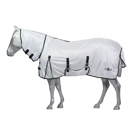 Saxon Mesh with Gusset Belly Wrap Combo Neck, White/Hunter, 57" - color: White/Hunter, size: 57"