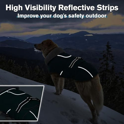 Lelepet Dog Coats for Small Dogs Waterproof Dog Jacket with Adjustable Fit - color: Dark Green, size: S