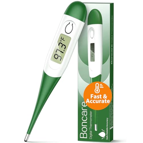 Boncare 10 Seconds Oral Thermometer for Adults and Kids, Dark Green - color: Dark Green
