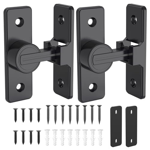 Barn Door Lock Hardware, 90 Degree Flip Latch Privacy Lock,Matte Black 2PC | Heavy Duty Zinc Alloy Sliding Barn Door Latch for Bathroom, Bedroom, Closet, Garage, Shed and Gate - color: Matte Black-2PCS