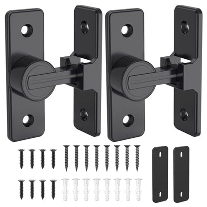 Barn Door Lock Hardware, 90 Degree Flip Latch Privacy Lock,Matte Black 2PC | Heavy Duty Zinc Alloy Sliding Barn Door Latch for Bathroom, Bedroom, Closet, Garage, Shed and Gate - color: Matte Black-2PCS
