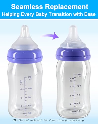Replacement Nipples for Lansinoh Baby Bottles, Soft Silicone Nipples for Bottle Feeding and Breastfeeding Support, Medium Flow, 3M+, BPA Free, 6 Count - size: 6 Count, 3 Month +, Medium Flow