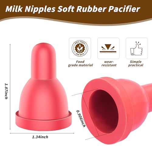 12Pcs Sheep Goat Lamb Milk Nipples Soft Rubber Pacifier - size: 12PCS Lamb pacifier