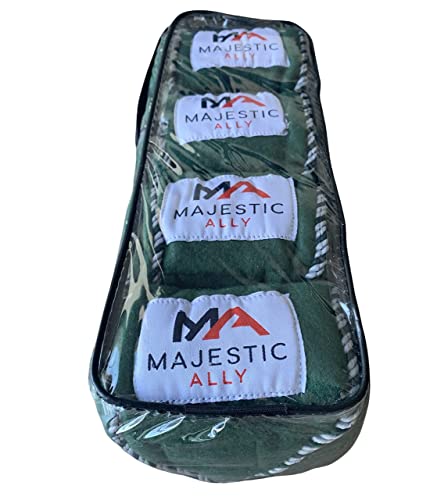 Majestic Ally Fleece Polo Leg Wraps with Braided Rope for Horses - Set of 4-10 Foot Long and 5 Inch Wide (Hunter Green) - color: Hunter Green