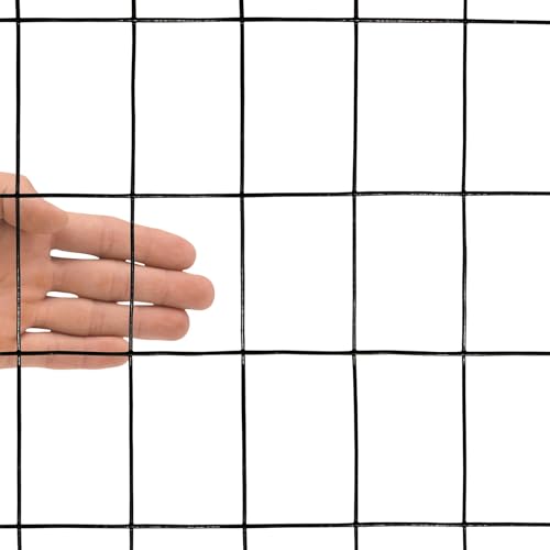 Black PVC Coated Welded Wire Mesh Garden Economy Fence 36 Inch x 50 Foot-3 Inch x 2 Inch 16GA - color: Black, size: 36"x50\'-3"x2" 16GA