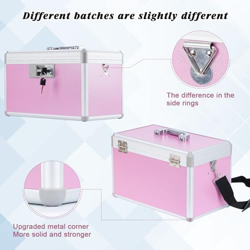 xydstay Large Medicine Lock Box, 14" x 7.9" x 8.7", Pink - size: 14x7.9x8.7 Inch (Pack of 1)