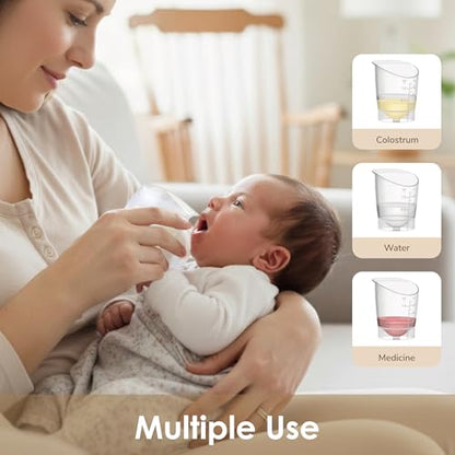 Maymom Drinking & Infant Feeding Cup Set, Training Kit for Newborns Elder Dysphagia Care, 30mL(1oz) Feeding Cup, 100mL (3oz) & 300mL (10oz) Nosey Cup - size: 30/100/300mL