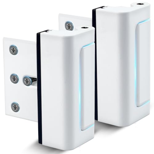 Dwell+Good Door Locks (2-Pack) - Easy To Install Aluminum Home Security Door Locks for Front Door - Child Proof Door Lock for Kids Safety- Withstand 800 lbs of Force & Tamper Proof Top Door Lock Latch - color: White