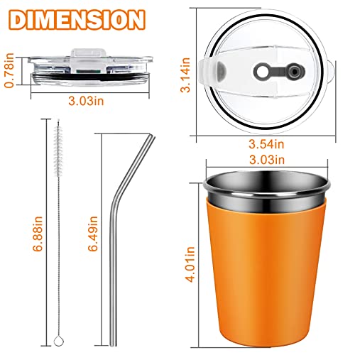 Kids Cups with Straws, 12oz Stacking Cups with 5 Colorful Silicone Sleeves - color: Blue/Orange/Red/Green/Purple