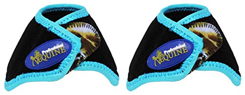 Horse Medium Sports Medicine Splint Bell Boots 41E - color: Black Turquoise Wild