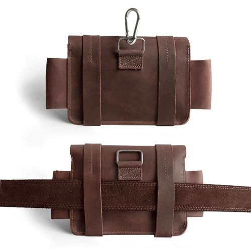Hide & Drink, Empty First Aid Bag, Mini Medical Storage Pouch, Rectangular Bag for Survival Kit, Full Grain Leather, Handmade - color: Bourbon Brown