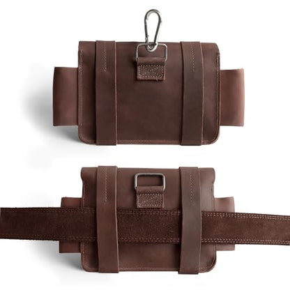 Hide & Drink, Empty First Aid Bag, Mini Medical Storage Pouch, Rectangular Bag for Survival Kit, Full Grain Leather, Handmade - color: Bourbon Brown