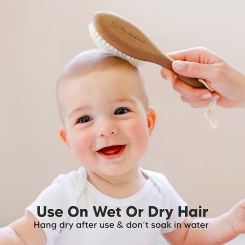 Wooden Baby Hair Brush for Toddler, Infant Cradle Cap(Dark Walnut, Regular) - color: Dark Walnut, size: Oval, Regular 7"